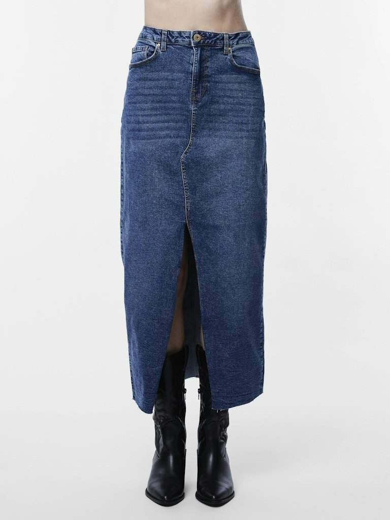 Rokken Pcjessie Hw Ankle Denim Skirt Noos van Pieces