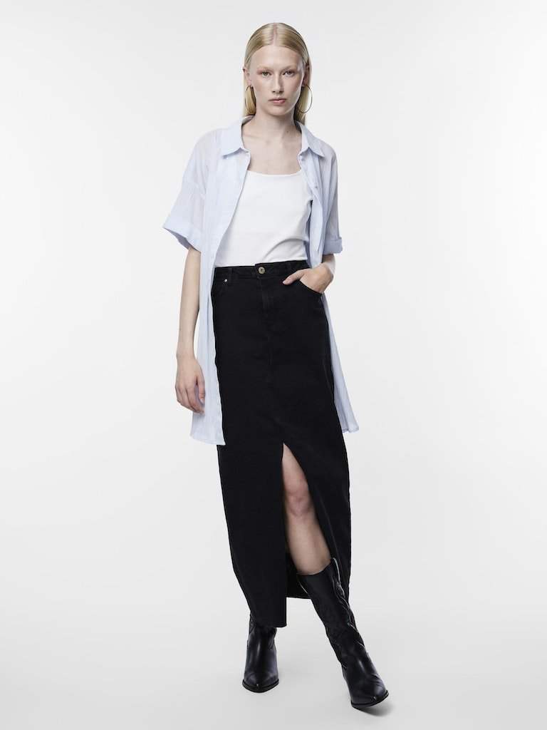 Rokken Pcjessie Hw Ankle Denim Skirt Noos van Pieces