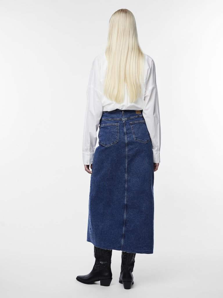 Rokken Pcjessie Hw Ankle Denim Skirt Noos van Pieces