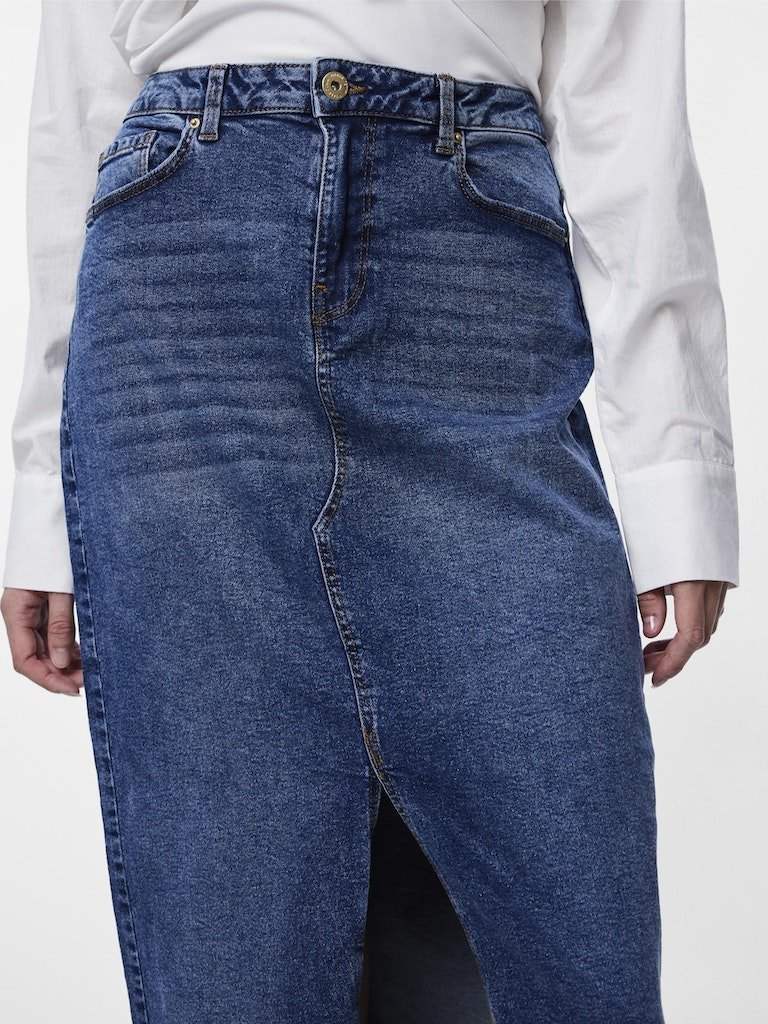 Rokken Pcjessie Hw Ankle Denim Skirt Noos van Pieces