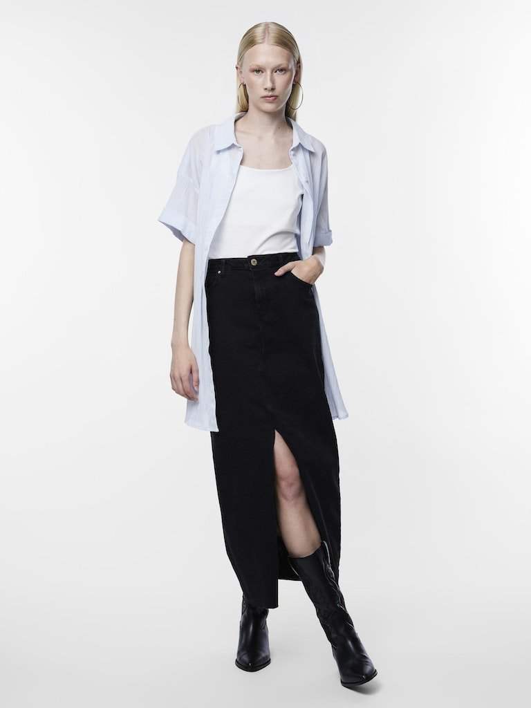 Pcjessie Hw Ankle Denim Skirt Noos van Pieces – Rokken voor dames | Meisjes Brugge
