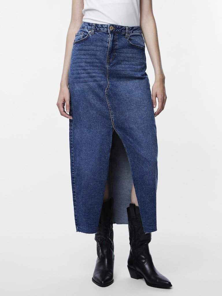 Pcjessie Hw Ankle Denim Skirt Noos van Pieces – Rokken voor dames | Meisjes Brugge