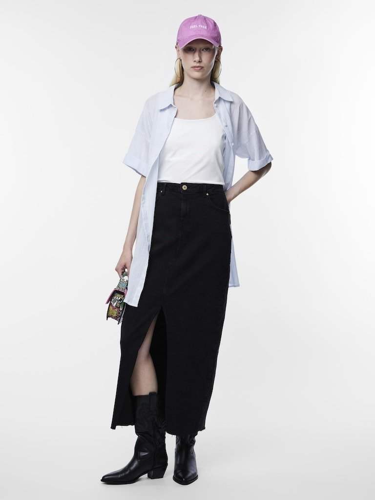 Pcjessie Hw Ankle Denim Skirt Noos - koop Rokken van Pieces bij Meisjes Brugge