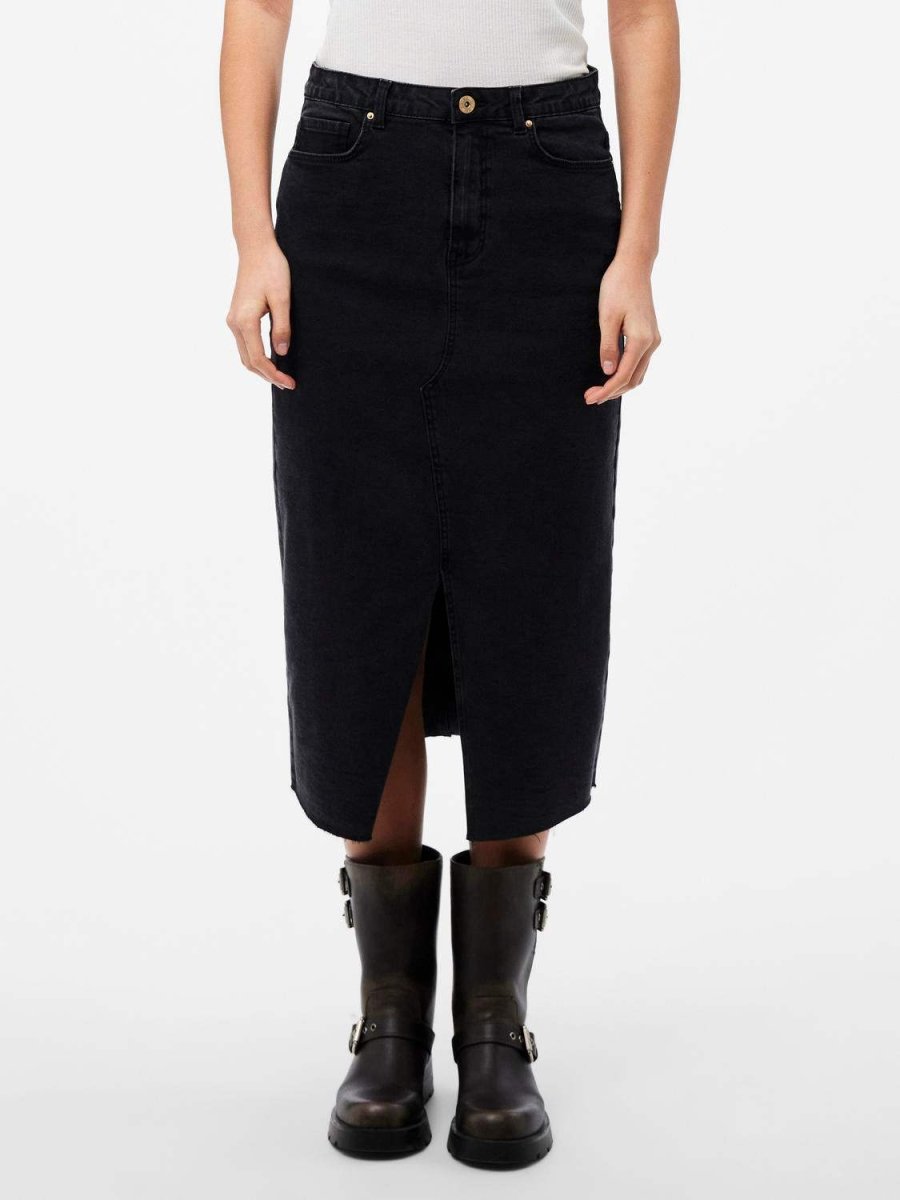 Pcjessie Hw Denim Midi Skirt Noos - koop Rokken van Pieces bij Meisjes Brugge