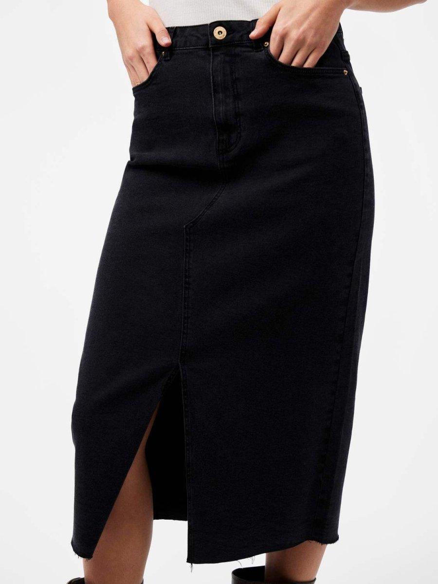 Pcjessie Hw Denim Midi Skirt Noos van Pieces – Rokken voor dames | Meisjes Brugge