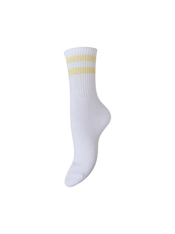 Bright white-FRENCH VANILLA STRIPES ONE SIZE Sokken - Pcjulia Socks van Pieces
