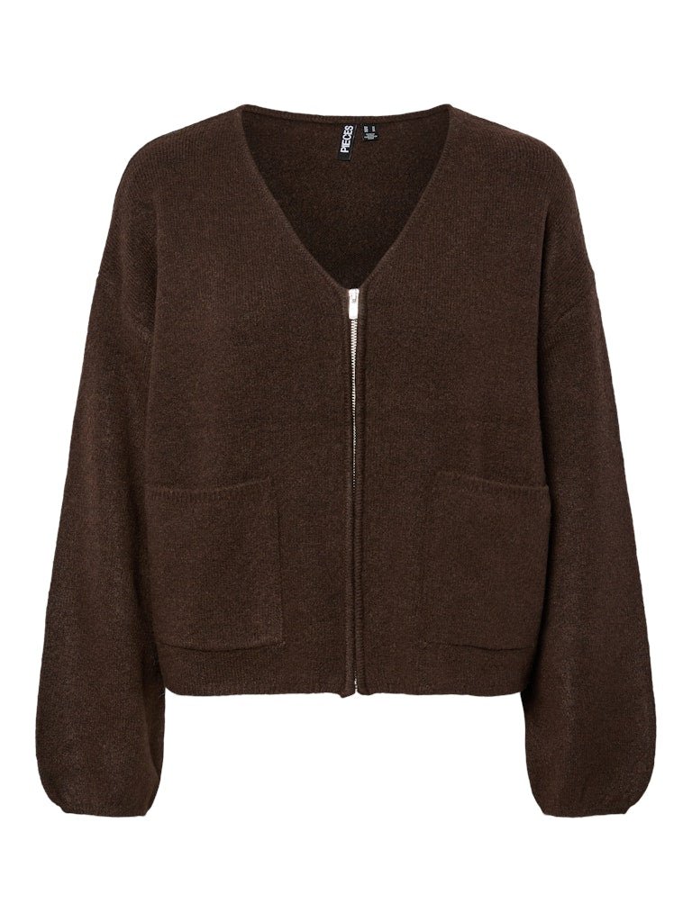 Pulls - Pcjunna Ls V-Neck Knit Cardigan van Pieces