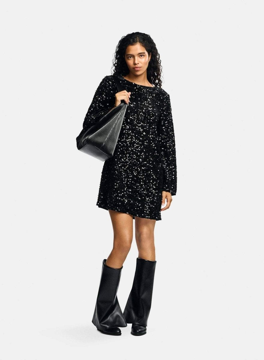 Pckam Ls Deep Back Bow Dress - koop Jurken van Pieces bij Meisjes Brugge