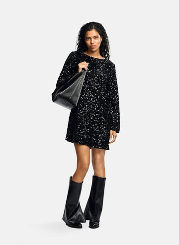 Pckam Ls Deep Back Bow Dress - koop Jurken van Pieces bij Meisjes Brugge