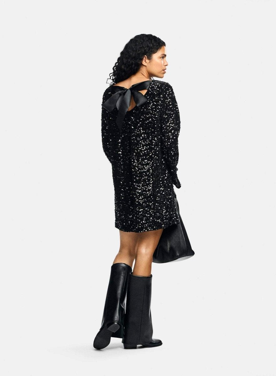 Pckam Ls Deep Back Bow Dress - koop Jurken van Pieces bij Meisjes Brugge