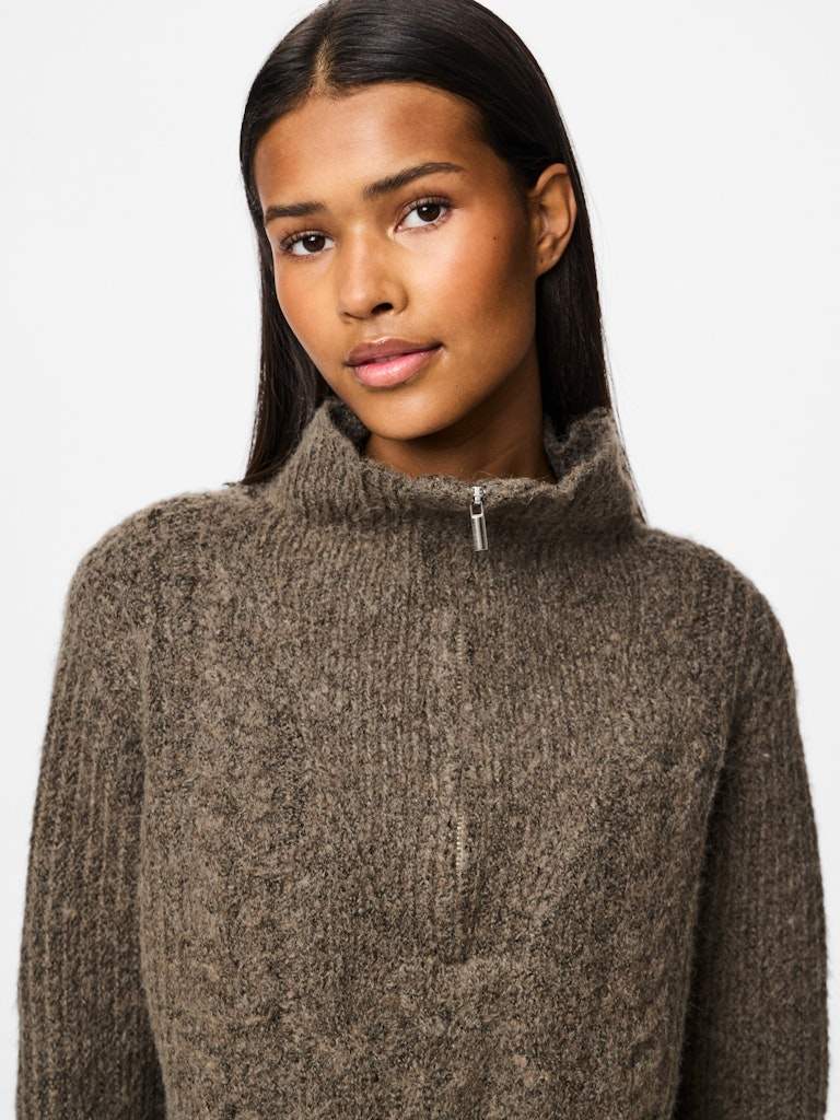 Pckamilla Ls Half Zip Knit - koop Pulls van Pieces bij Meisjes Brugge