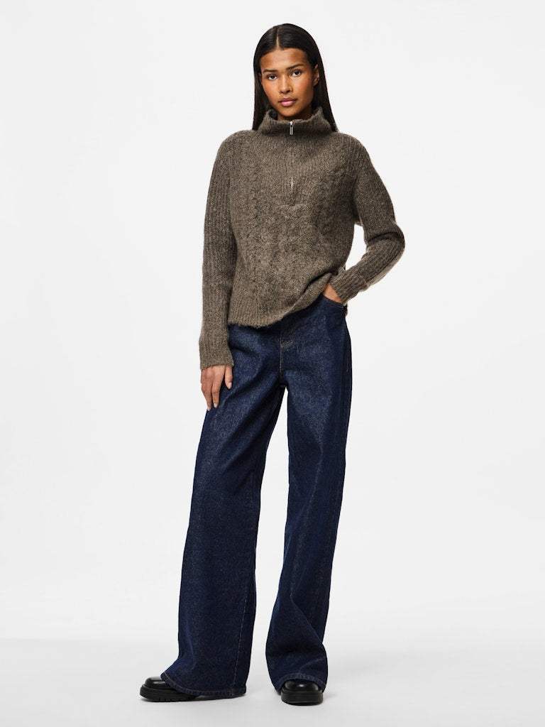 Pckamilla Ls Half Zip Knit - koop Pulls van Pieces bij Meisjes Brugge