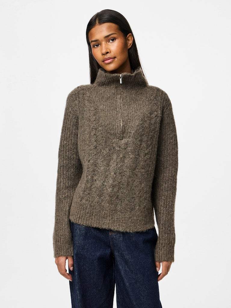 Pckamilla Ls Half Zip Knit - koop Pulls van Pieces bij Meisjes Brugge