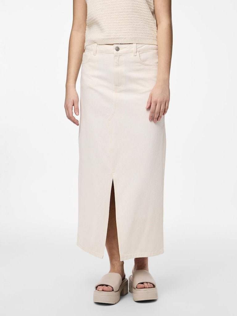 Rokken Pckenise Mw Denim Ankle Skirt van Pieces