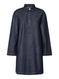 Pckenya Ls A - Shape Denim Dress Noos - koop Jurken van Pieces bij Meisjes Brugge