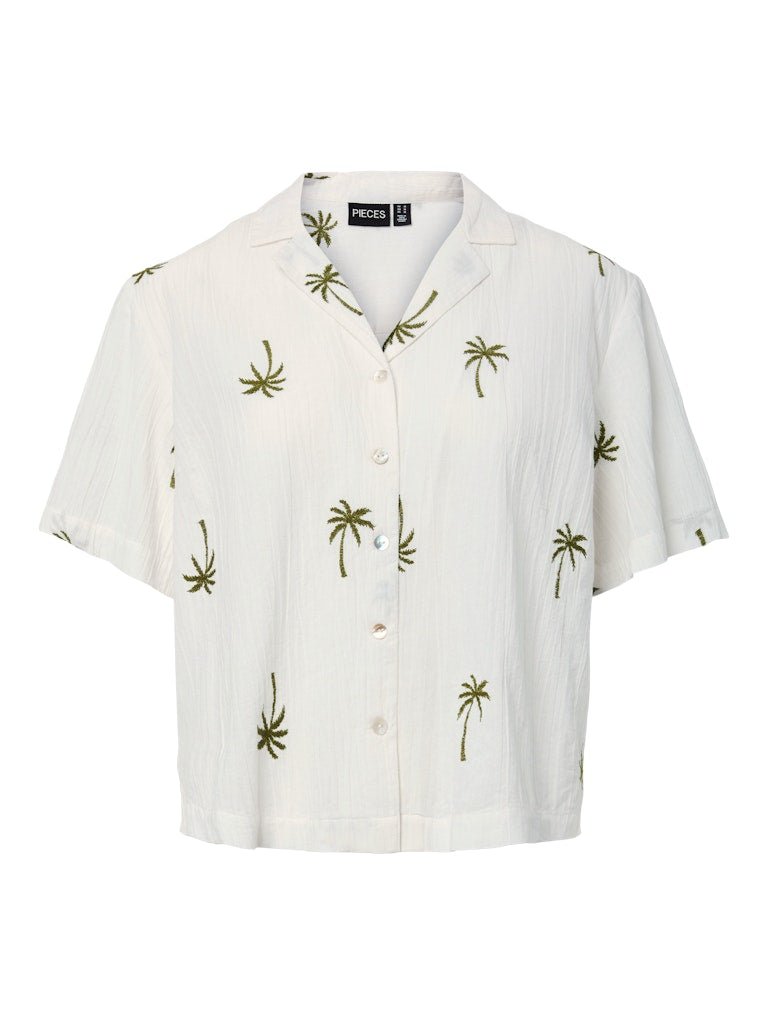 Pckiana Ss Embrodiery Shirt van Pieces – Tops voor dames | Meisjes Brugge