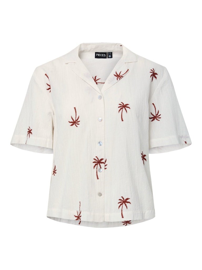 Pckiana Ss Embrodiery Shirt van Pieces – Tops voor dames | Meisjes Brugge