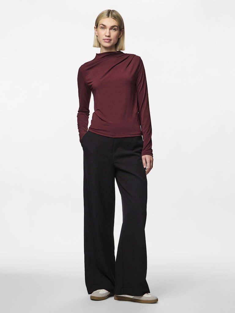Pcmadison Ls Draped Top Noos van Pieces – Tops voor dames | Meisjes Brugge