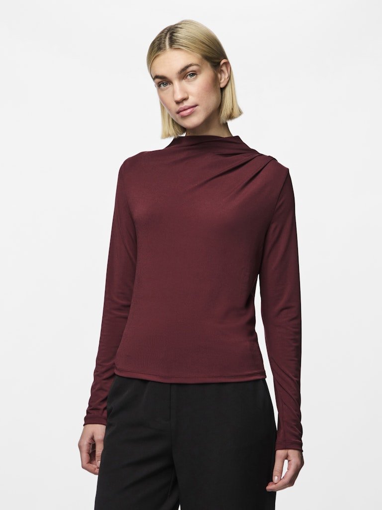 Pcmadison Ls Draped Top Noos van Pieces – Tops voor dames | Meisjes Brugge