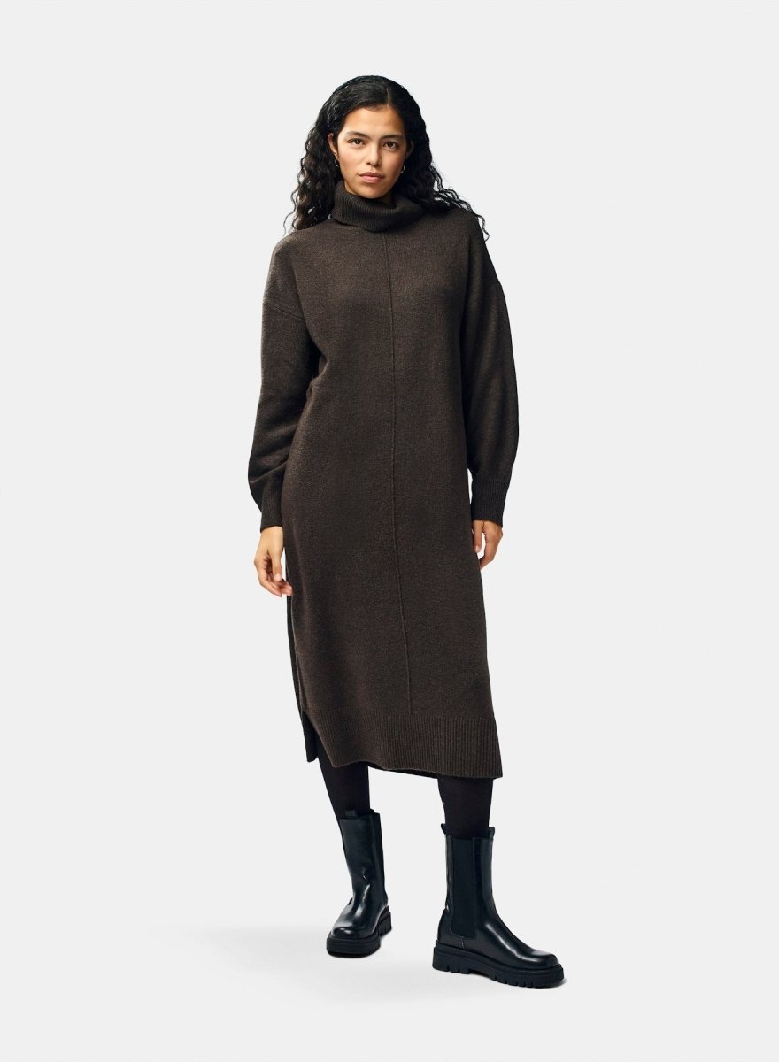 Pcmalou Ls Rollneck Knit Dress Noos - koop Jurken van Pieces bij Meisjes Brugge