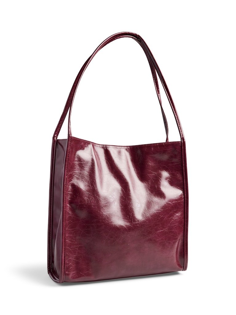 Tawny port ONE SIZE Tassen - Pcmalou Patent Shopping Bag van Pieces