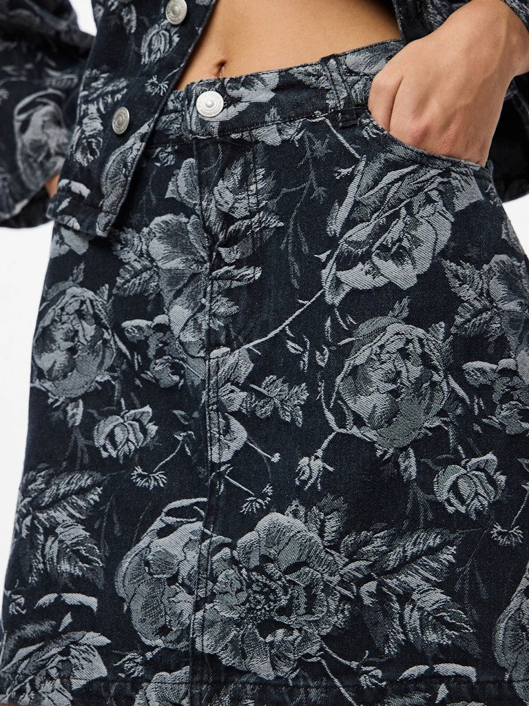 Black Rokken - Pcmarosa Mw Denim Skirt van Pieces
