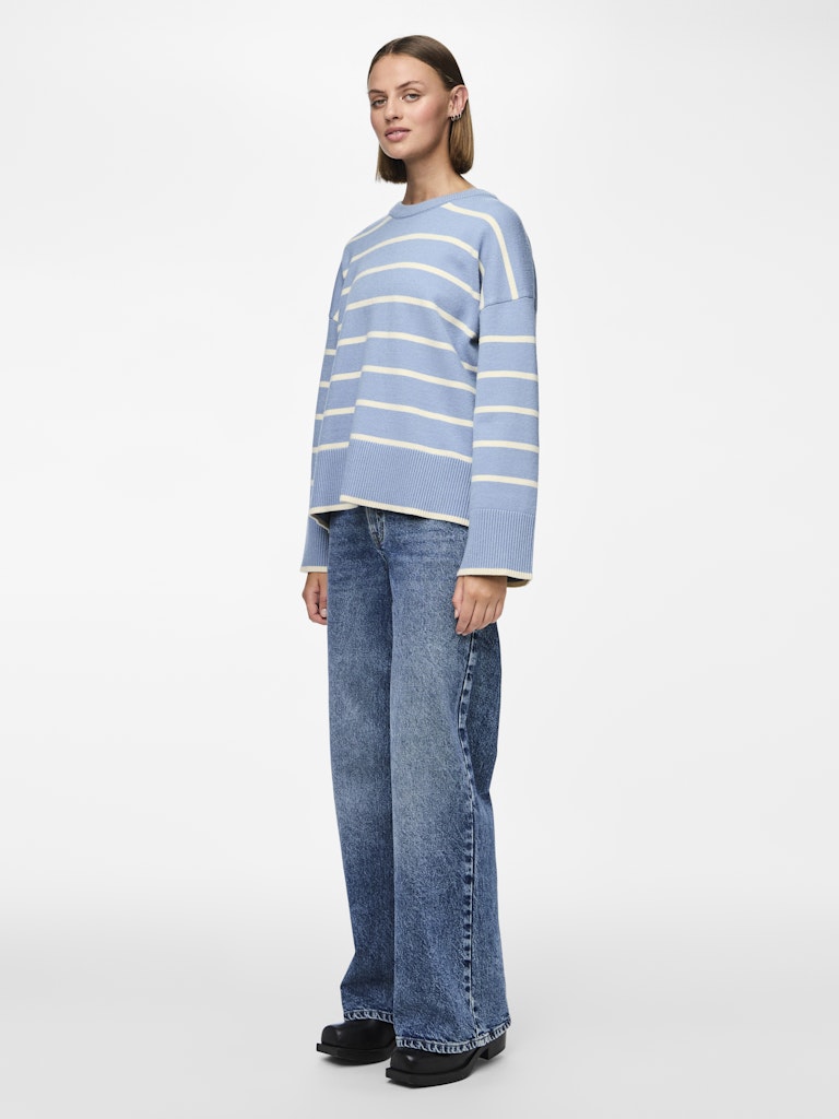 Faded Denim BIRCH Pulls - Pcmathilde Ls O-Neck Knit Noos van Pieces