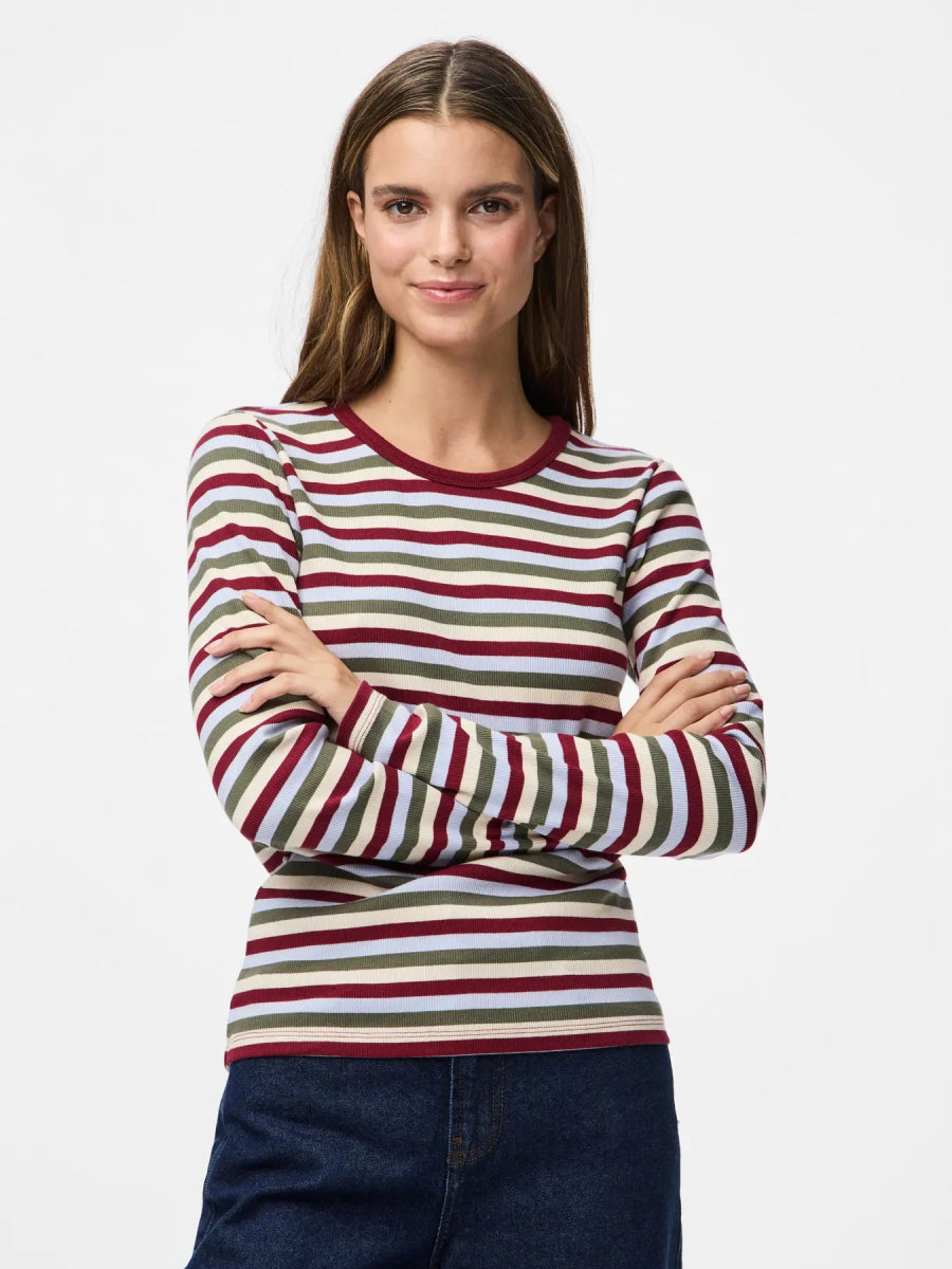 Tops - Pcmay Ls Striped Top van Pieces