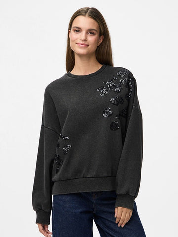 Sweaters - Pcmie Ls Sequins Sweatshirt van Pieces