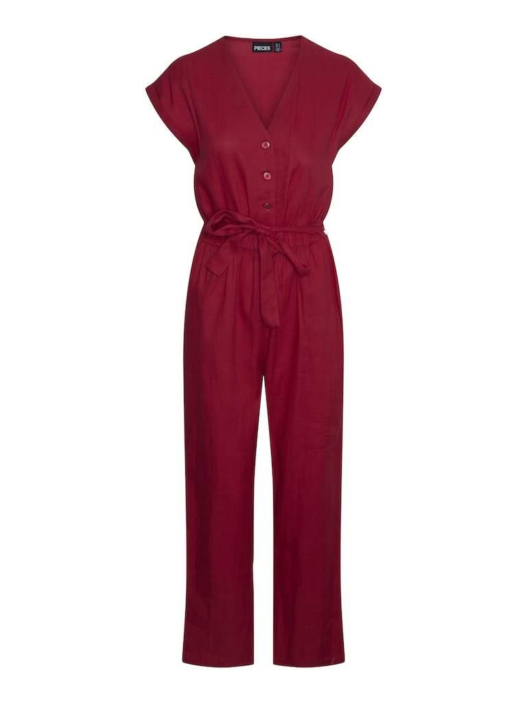 Cerise Jumpsuits - Pcmuna Ss V-Neck Jumpsuit van Pieces