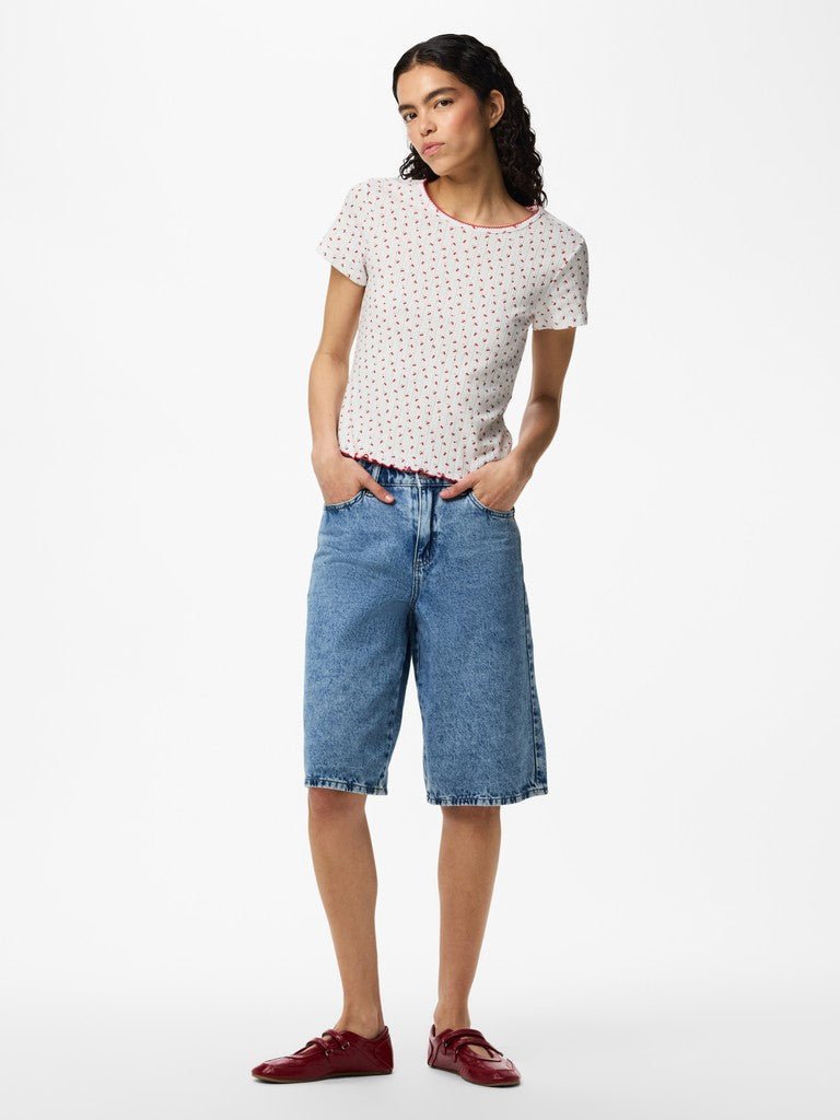 Pcmya Ss Pointelle T-Shirt D2D – Tops voor dames in kleur | Meisjes