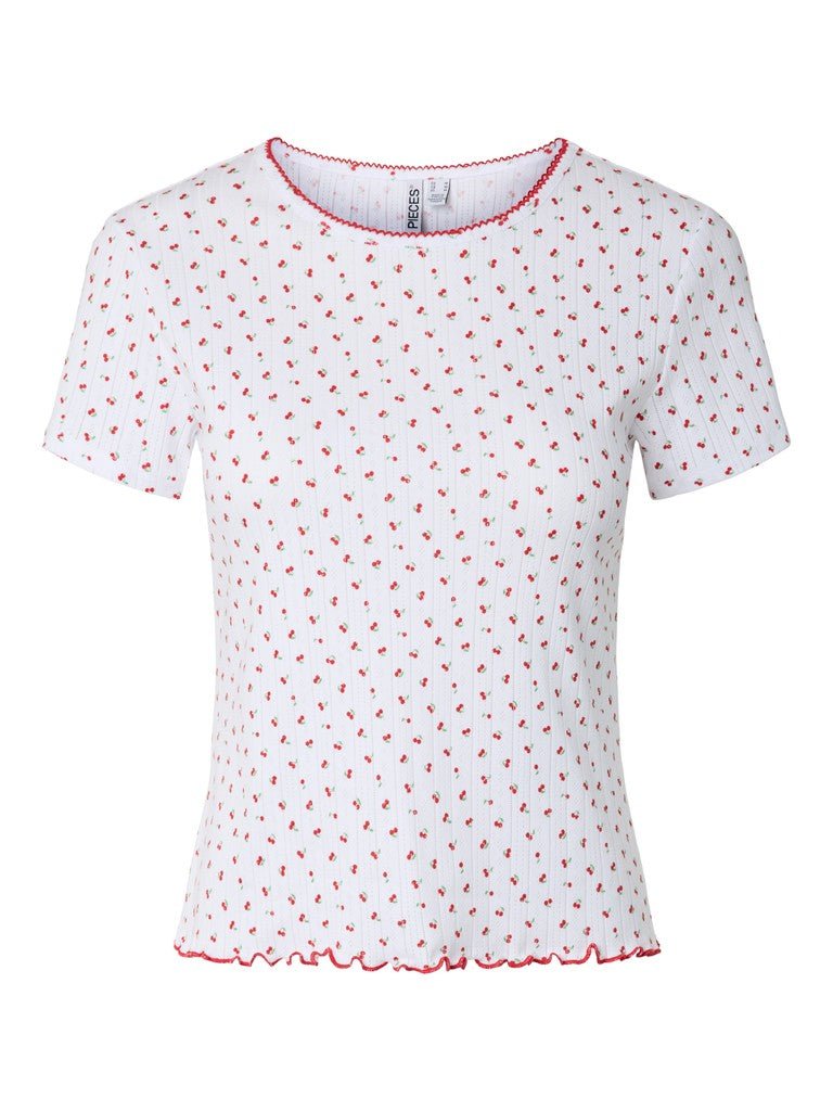 Pcmya Ss Pointelle T-Shirt D2D – Tops voor dames in kleur | Meisjes