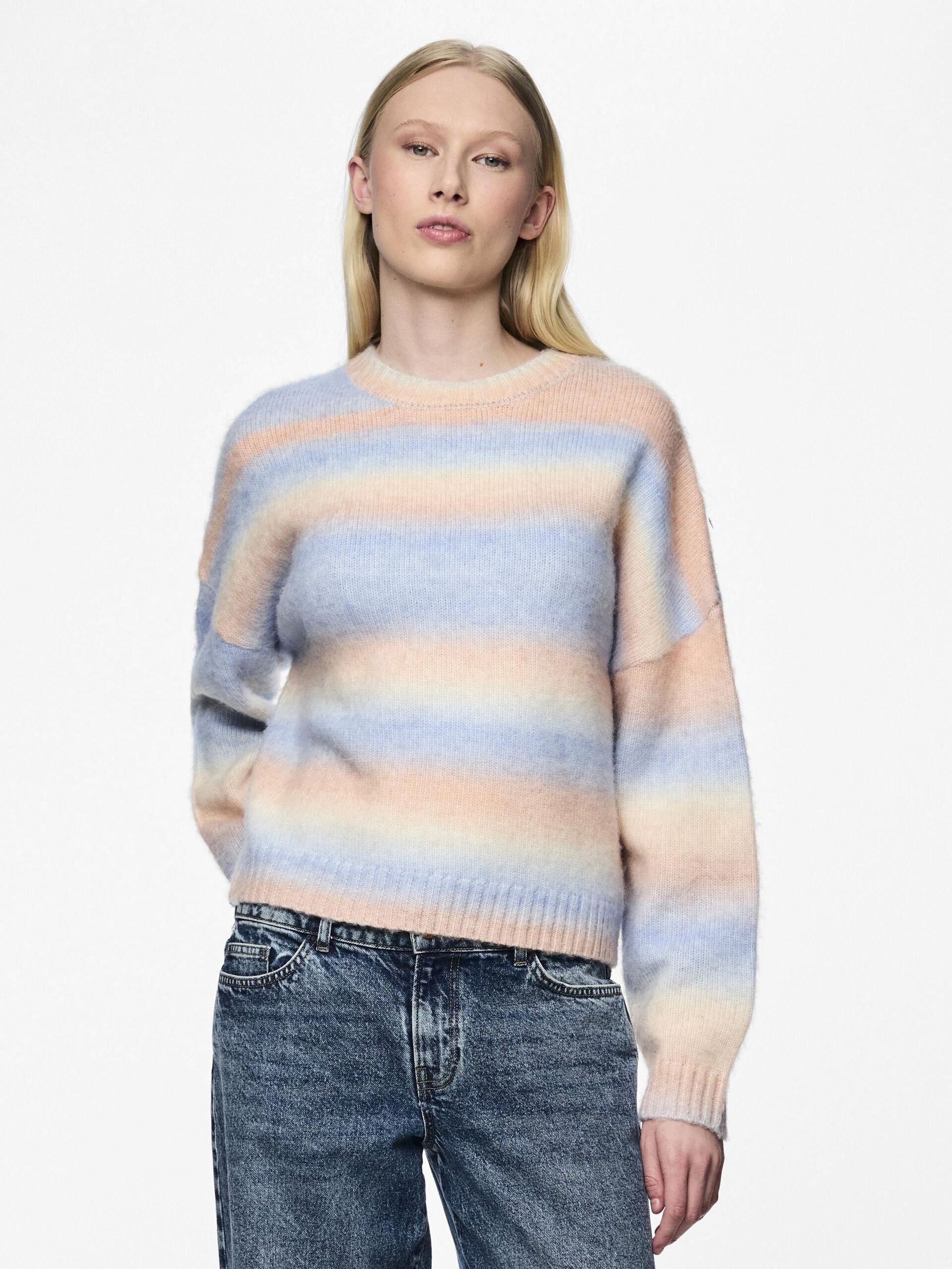 Misty Rose Pulls - Pcnadie Ls O-Neck Knit van Pieces