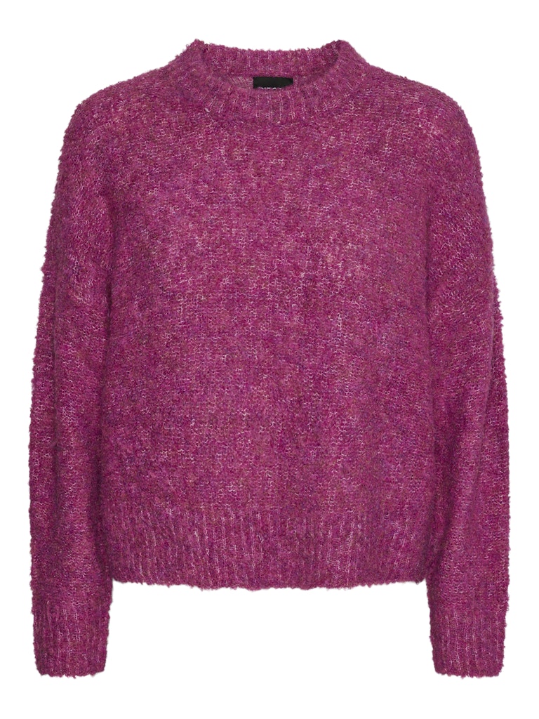 Beetroot Purple MELANGE Jurken - Pcnatherine Ls O-Neck Knit van Pieces