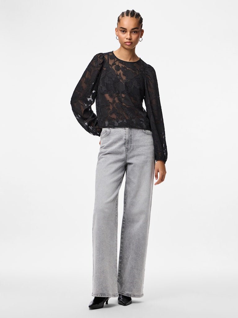 Tops - Pcnea Ls Lace Top van Pieces