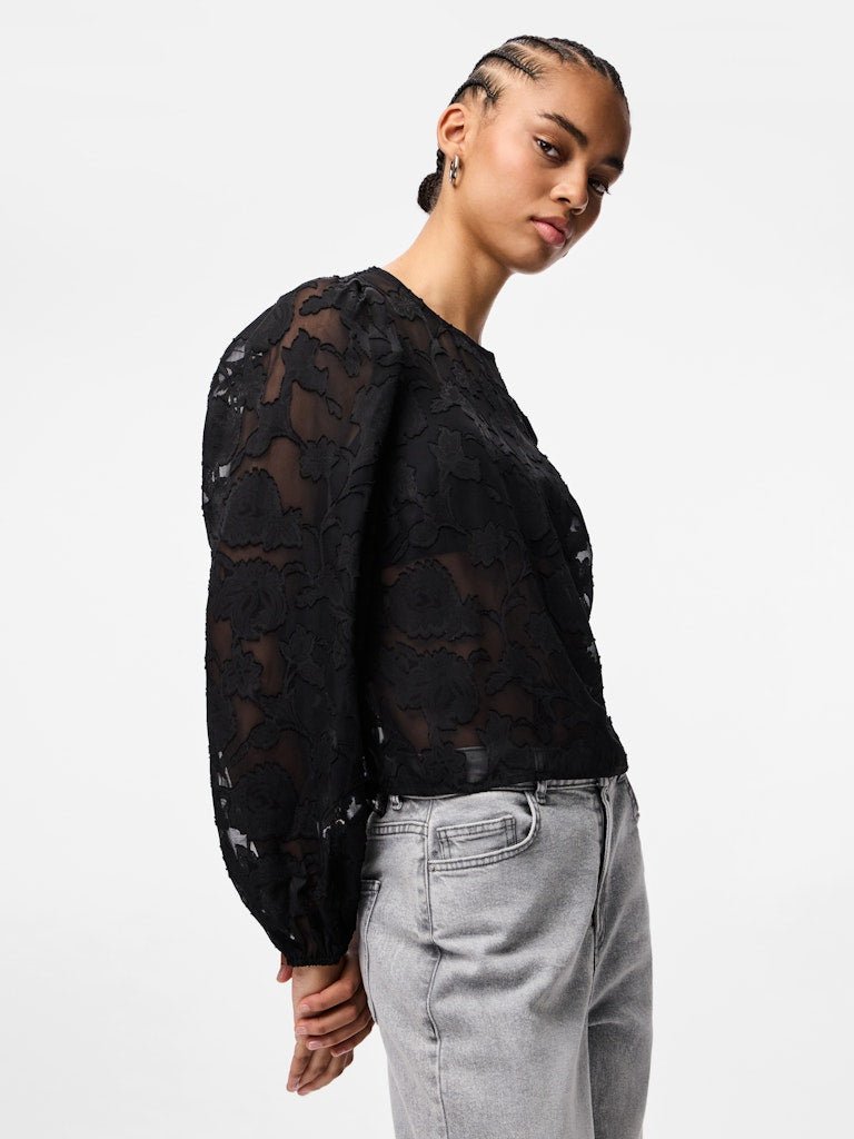 Tops - Pcnea Ls Lace Top van Pieces