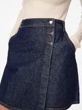 Dark Blue Denim Rokken - Pcnevin Hw Mini Skirt van Pieces