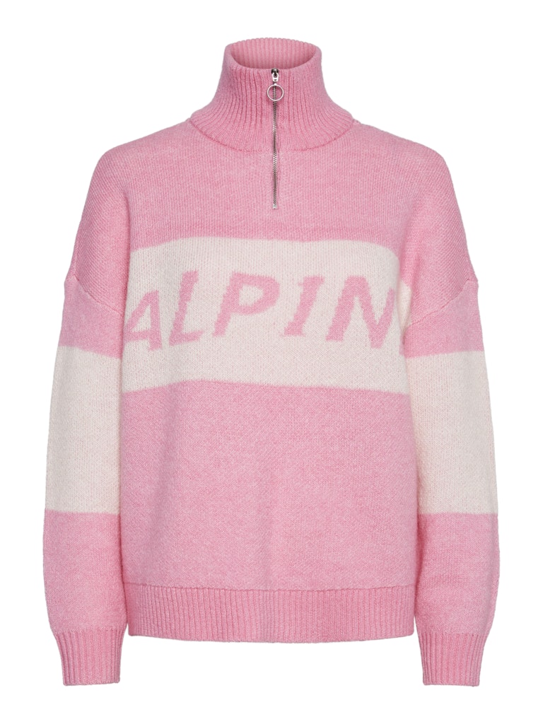 Sachet Pink Pulls - Pcnordan Ls Half Zip Knit van Pieces