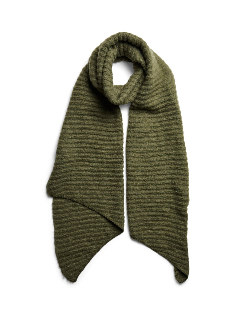 Deep Lichen Green ONE SIZE Sjaals - Pcpyron Structured Long Scarf Noos - AW24 van Pieces