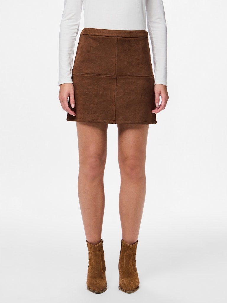 Downtown brown Rokken - Pcrakel Brushed Hw Mini Skirt van Pieces