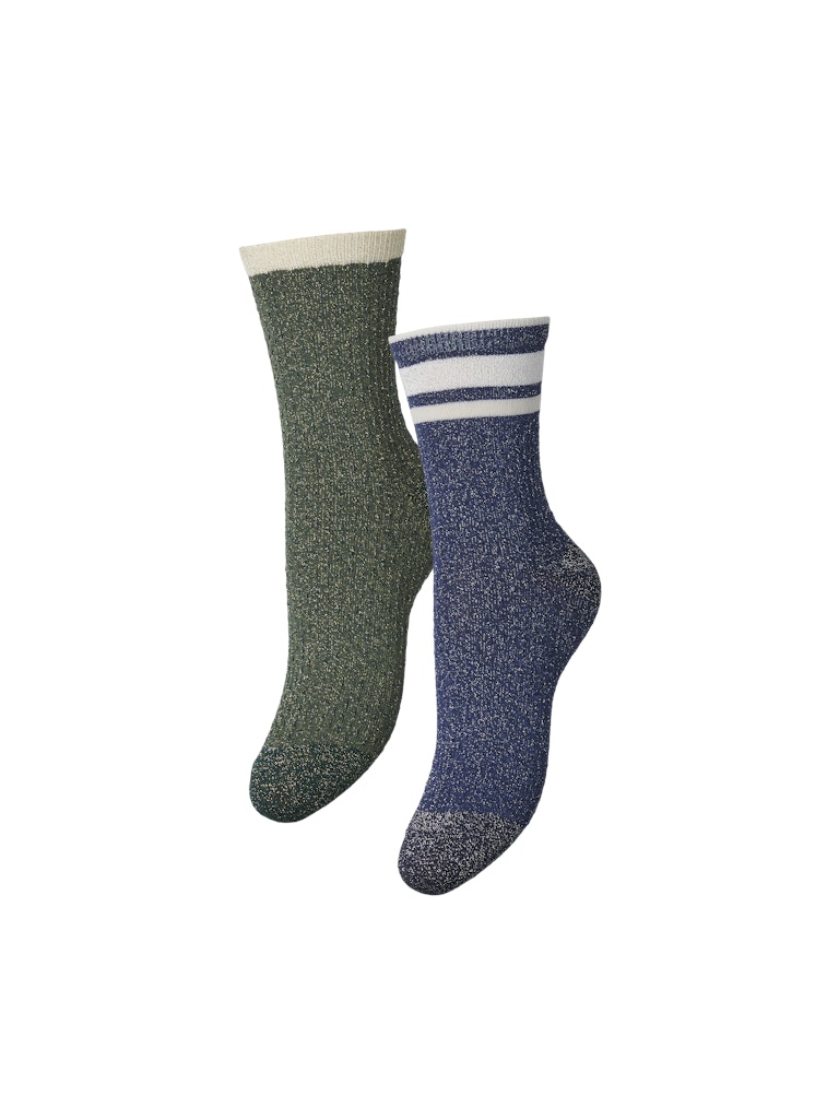 Trekking Green 2 Pack Sky captain ONE SIZE Sokken - Pcrave Socks 2 Pack van Pieces