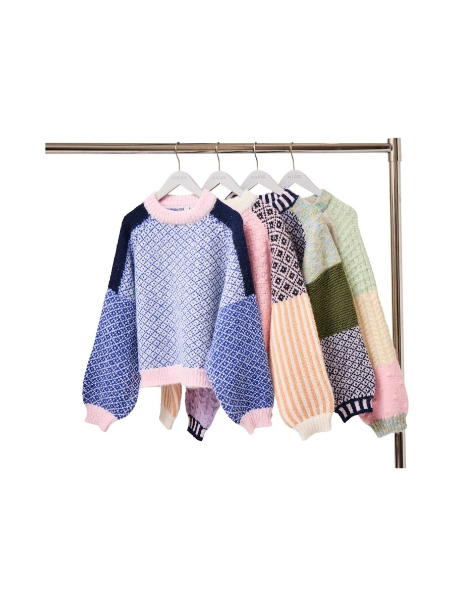 Pulls - Pcremix Ls High Neck Knit van Pieces