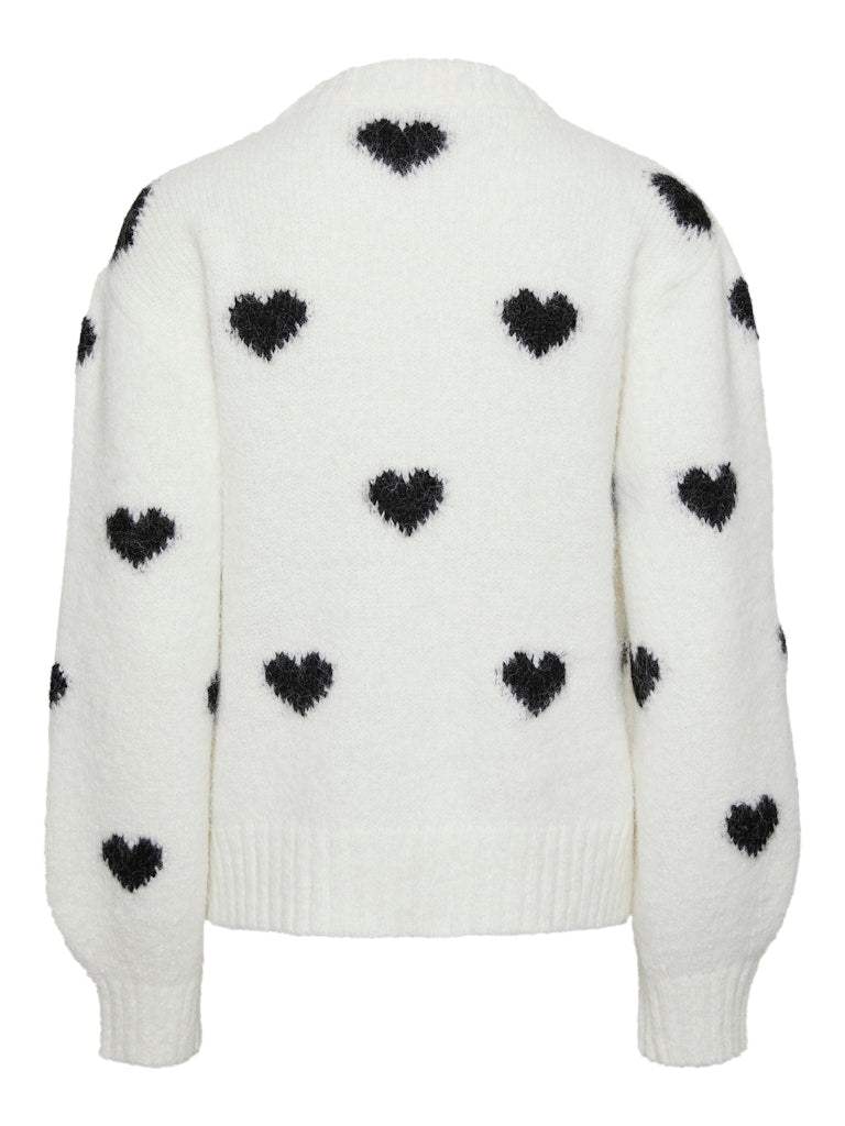 Pcrina Ls O-Neck Heart Knit van Pieces – Pulls voor dames | Meisjes Brugge