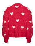 Pcrina Ls O - Neck Heart Knit - koop Pulls van Pieces bij Meisjes Brugge