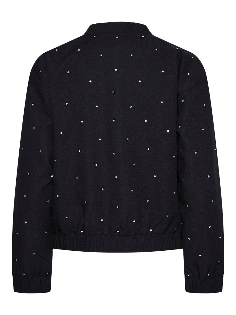 Jassen - Pcrinnie Rhinestone Bomber Jacket van Pieces