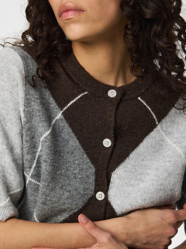Pcsally Ss Knit Check Cardigan van Pieces – Cardigans voor dames | Meisjes Brugge