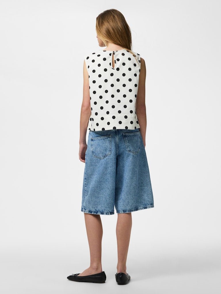 Pcsalume Sl Denim Top – Tops voor dames in kleur | Meisjes