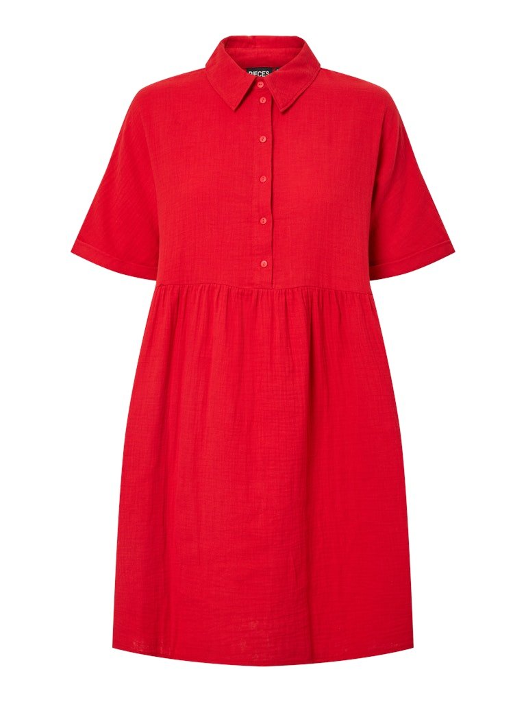 Pcsastina Ss Wide Shirt Dress – Jurken voor dames in kleur | Meisjes