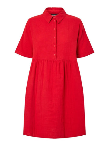 Pcsastina Ss Wide Shirt Dress van Pieces – Jurken voor dames | Meisjes Brugge