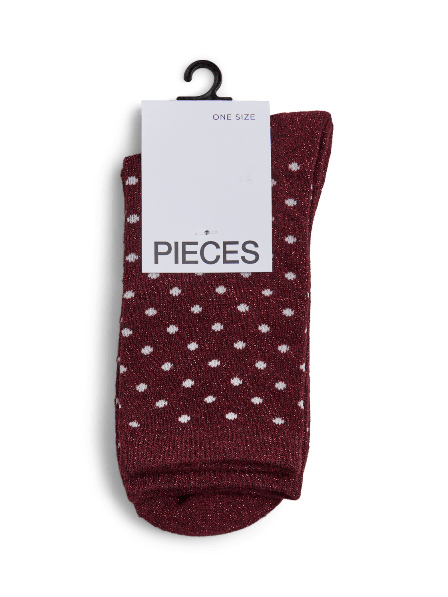 Tawny port ONE SIZE Sokken - Pcsebby Glitter Long Pattern Noos Bc van Pieces